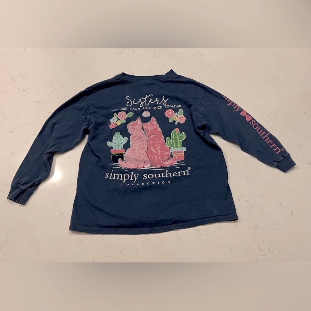 Simply Southern Girls Long Sleeve Tee Shirt, Size Youth Small